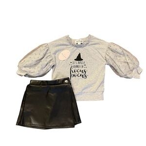 Marie Nicole Clothing 2 Piece "It's Just A Bunch Of Hocus Pocus" Shirt/Skirt Set